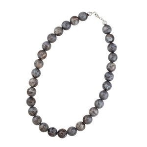 Perlenkette grau-glitter 16mm Kunststoff 50cm