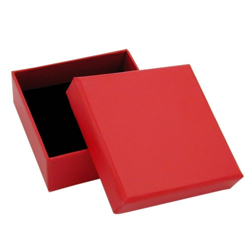 Schmuckschachtel 60x60x20mm für Kette/Ohrring rot Kartonage