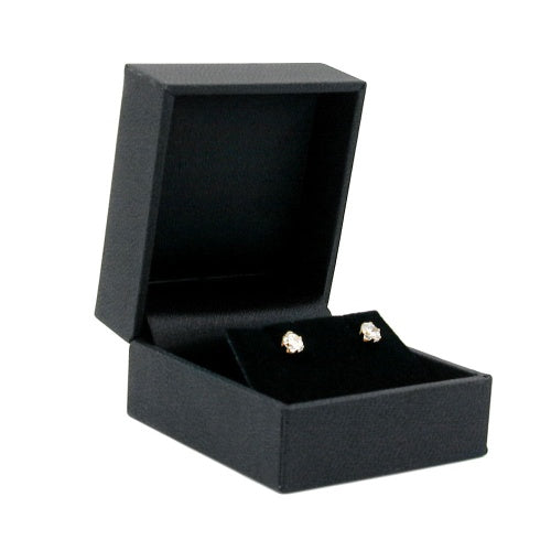 Schmuckschachtel 53x46x34mm Ohrring Leder-Imitat schwarz
