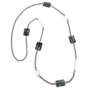Kette 25x16mm Viereck Kunststoff silbergrau kristall Ankerkette Alu 100cm