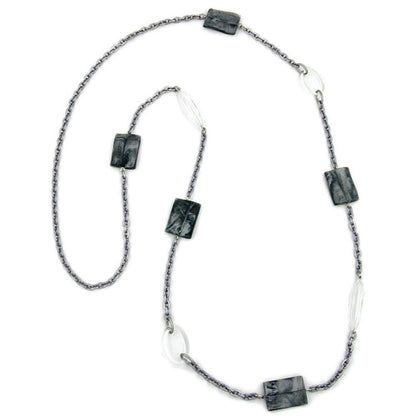 Kette 25x16mm Viereck Kunststoff silbergrau kristall Ankerkette Alu 100cm