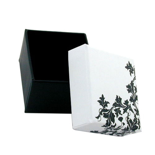 Schmuckschachtel 40x45x30mm hoch für Ring/Ohrring schwarz-weiß Kartonage