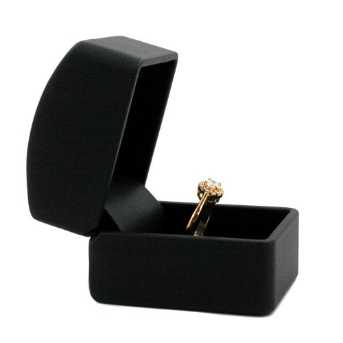 Schmuckschachtel 58x51x51mm Ring Leder-Imitat schwarz