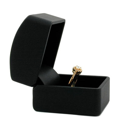 Schmuckschachtel 58x51x51mm Ring Leder-Imitat schwarz