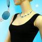 Kette Drahtkette türkis-aqua-transparent Kunststoffperlen 45cm