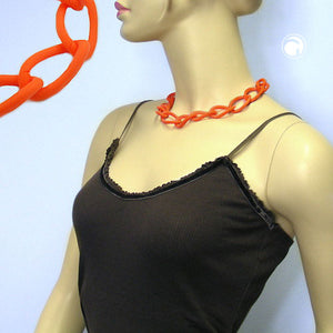 Kette Weitpanzer Kettenglieder Kunststoff apricot-matt 45cm