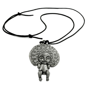 Kette 52x37mm Anhänger Zinn Gott der Inka 100cm