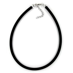 Rundschnur 6mm Vollgummikette Verschluss silberfarbig 40 - 60cm