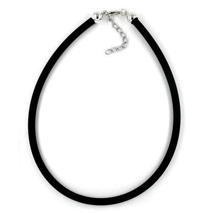 Rundschnur 6mm Vollgummikette Verschluss silberfarbig 40 - 60cm