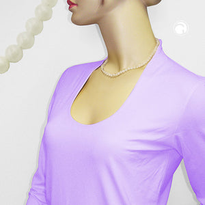 Kette 6mm Perle Kunststoff kristall-creme 40 - 50cm