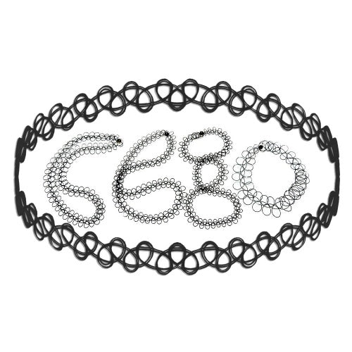 Kette 4 Stück flexible Tattoo-Kette schwarz 36cm
