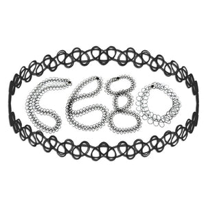 Kette 4 Stück flexible Tattoo-Kette schwarz 36cm