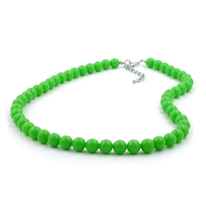 Kette 8mm Kunststoffperlen hellgrün-glänzend 40 - 55cm