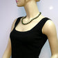 Kette 10mm Kunststoffperlen schwarz-rot-gold-gesprenkelt 42cm