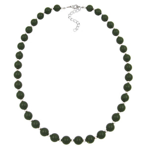Kette 10mm Kunststoffperlen schwarz-rot-gold-gesprenkelt 42cm