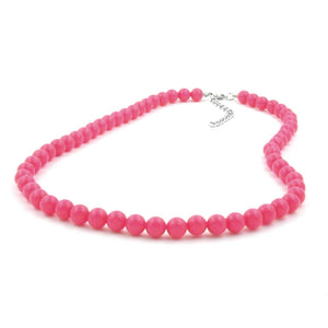Kette 8mm Kunststoffperlen rosa-pink-glänzend 40 - 50cm