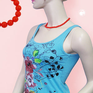 Kette 8mm Kunststoffperlen orange-rot-glänzend 40 - 80cm
