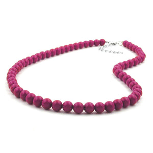 Kette 8mm Kunststoffperlen beere-violett-glänzend 40 - 70cm