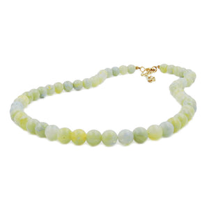 Kette 8mm Kunststoffperlen türkis-grün-weiß-gelb-marmoriert 40 - 60cm