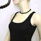 Kette 10mm Kunststoffperlen schwarz glänzend 42 - 80cm