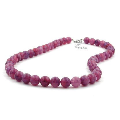 Kette 10mm Rundperle flieder-violett-marmoriert Kunststoff 40 - 80cm