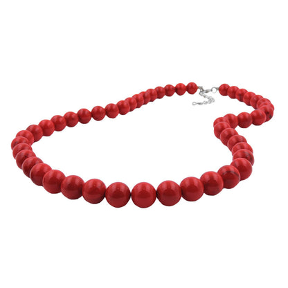 Kette 10mm Kunststoffperlen rot-schwarz-marmoriert 40 - 80cm
