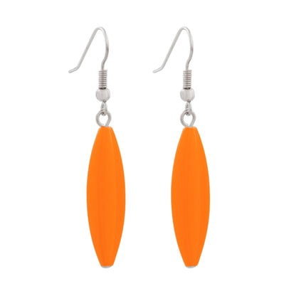 Ohrhaken Ohrhänger Ohrringe 30x9mm Rillenolive satt orange glänzend