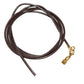 Dunkelbraunes Rindleder-Rundband 2mm mit goldfarbenem Karabiner, Detailansicht