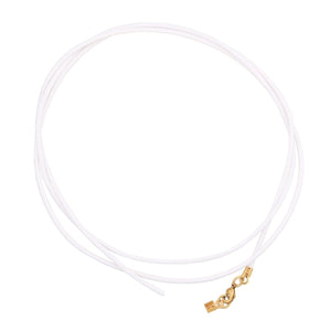 Lederband Rundschnur Rindleder 2mm weiß gefärbt mit 1x Verschluss goldfarbig ca. 1m