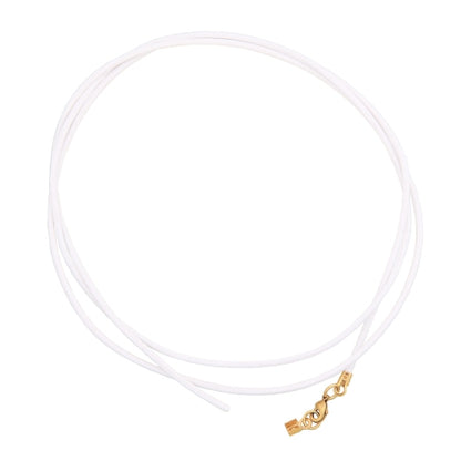 Lederband Rundschnur Rindleder 2mm weiß gefärbt mit 1x Verschluss goldfarbig ca. 1m