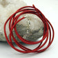Lederband Rundschnur Rindleder 2mm rot gefärbt mit 1x Verschluss silberfarbig ca. 1m