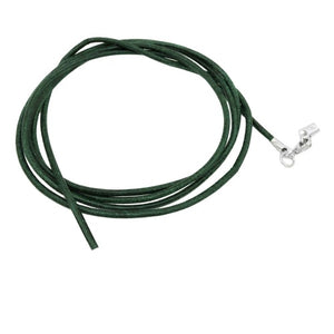 Lederband Rundschnur Rindleder 2mm dunkelgrün gefärbt mit 1x Verschluss silberfarbig ca. 1m