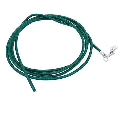 Lederband Rundschnur Rindleder 2mm türkisfarbend gefärbt mit 1x Verschluss silberfarbig ca. 1m