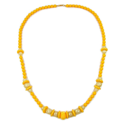 Kette Schmuckperle Kunststoff gelb gelb-seide 75cm