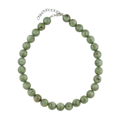 Kette 14mm Rundperle Kunststoff oliv-grün-braun-gesprenkelt