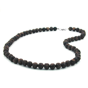 Kette 10mm Kunststoffperlen Barockperlen braun-schwarz-marmoriert 50cm