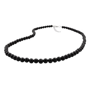 Kette 6mm Perle Kunststoff schwarz-glänzend