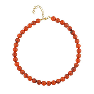 Kette 10mm Rundperle orange-schwarz-marmoriert Kunststoff 40 - 80cm