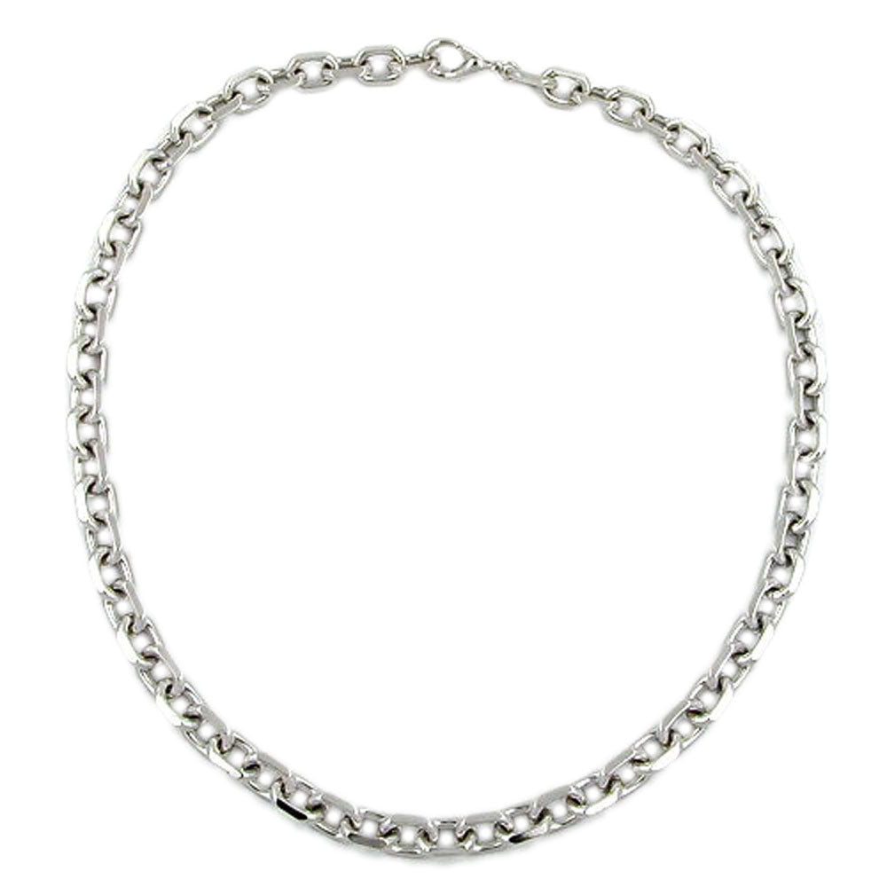 Kette 9mm Ankerkette rhodiniert diamantiert 50cm