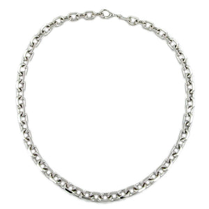 Kette 9mm Ankerkette rhodiniert diamantiert 50cm