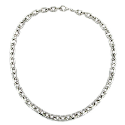 Kette 9mm Ankerkette rhodiniert diamantiert 50cm