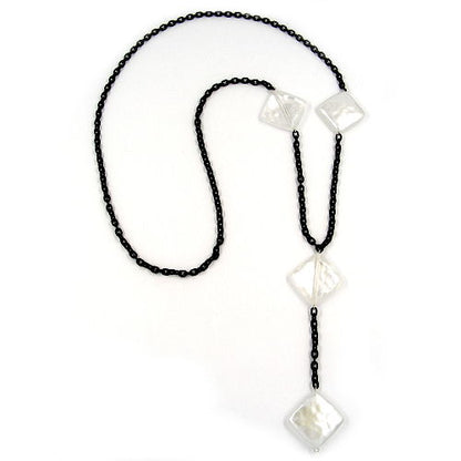 Kette 26mm Viereck Kunststoff wachsweiß Alu-Ankerkette schwarz 90cm