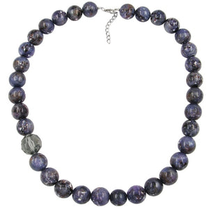 Kette 18mm Perlen Kunststoff lila-grau-weiß-marmoriert 60cm