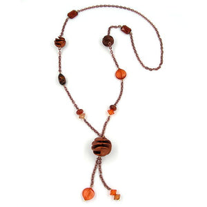 Kette, Spirale kupferbraun, Ankerkette 90cm