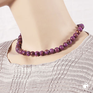 Perlenkette lila-marmoriert 10mm Kunststoff 40-80cm