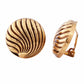 Clip Ohrring ca. 21mm Muscheldekor goldfarben matt Kunststoff