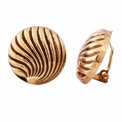 Clip Ohrring ca. 21mm Muscheldekor goldfarben matt Kunststoff
