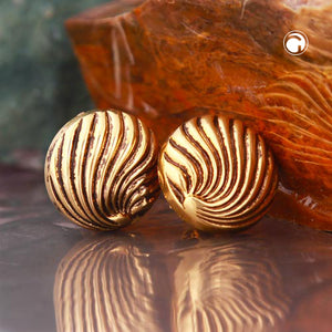 Clip Ohrring ca. 21mm Muscheldekor goldfarben matt Kunststoff