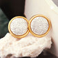 Clip Ohrring 31mm bicolor Muster silber- und goldfarben Kunststoff