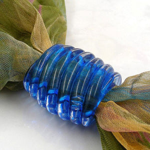Tuchring 35x34x23mm Spirale Kunststoff blau-transparent glänzend